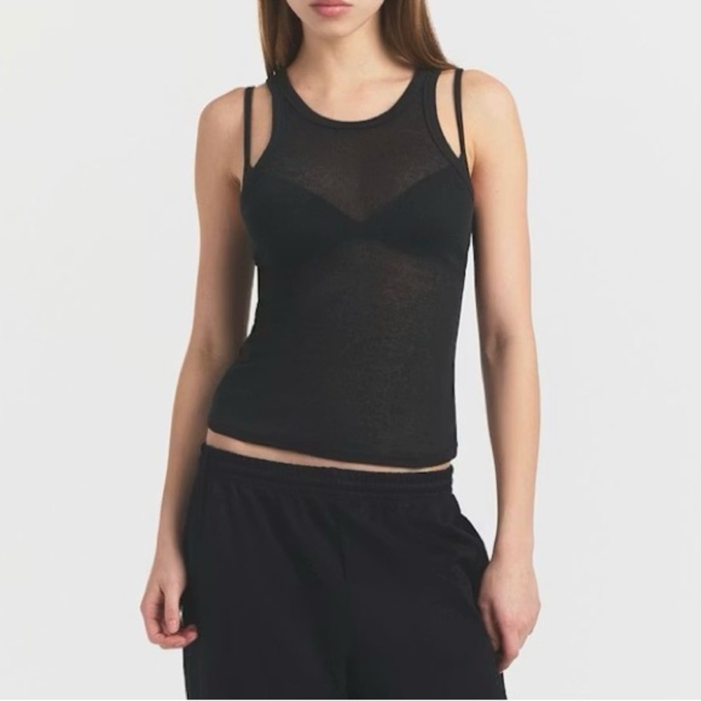 NWNT Skims Sheer Rib Tank Onyx.